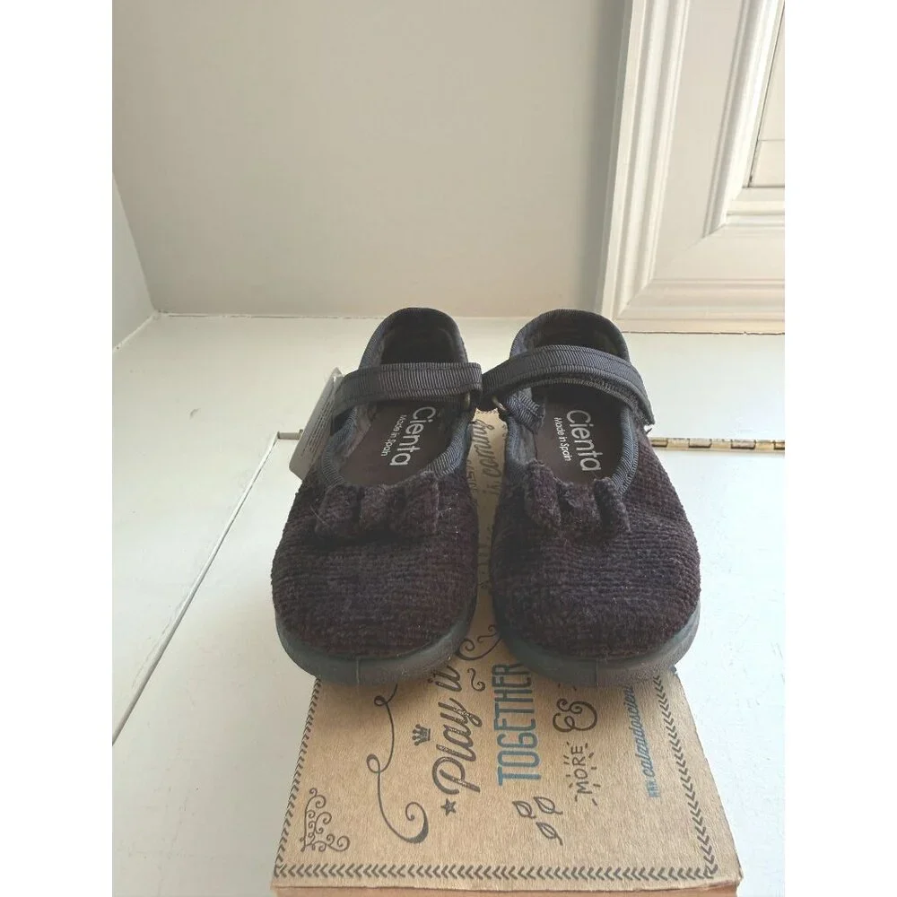 NWB Cienta Baby Girl Shoes Mary Janes Black Size EU 23 US 6.5 [jb]